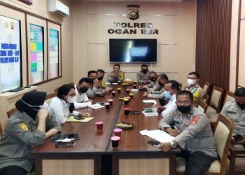 Kapolres OI Pimpin Anev Pelaksanaan Tugas Penanggulangan Bencana Alam dan Non Alam